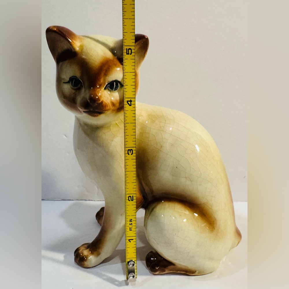 MCM Vintage Ceramic Standing Siamese Cat Figurine - Picture 14 of 16
